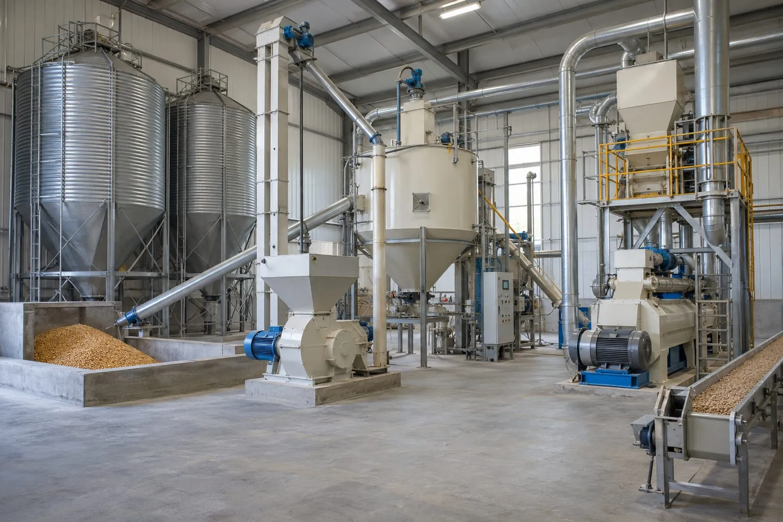 Complete Pig Feed Mills for a pig farm