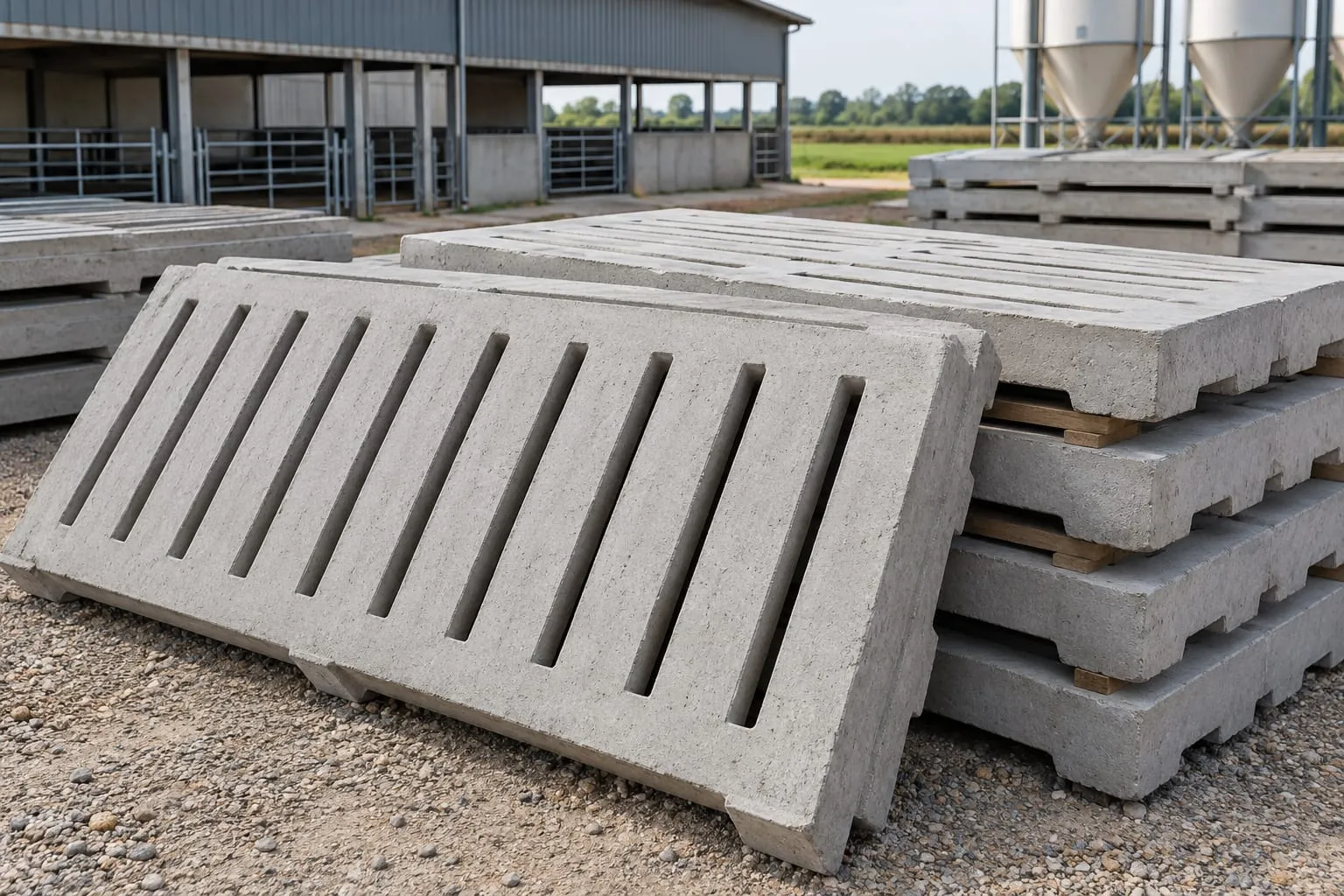 Concrete Slatted Floors for a pig farm