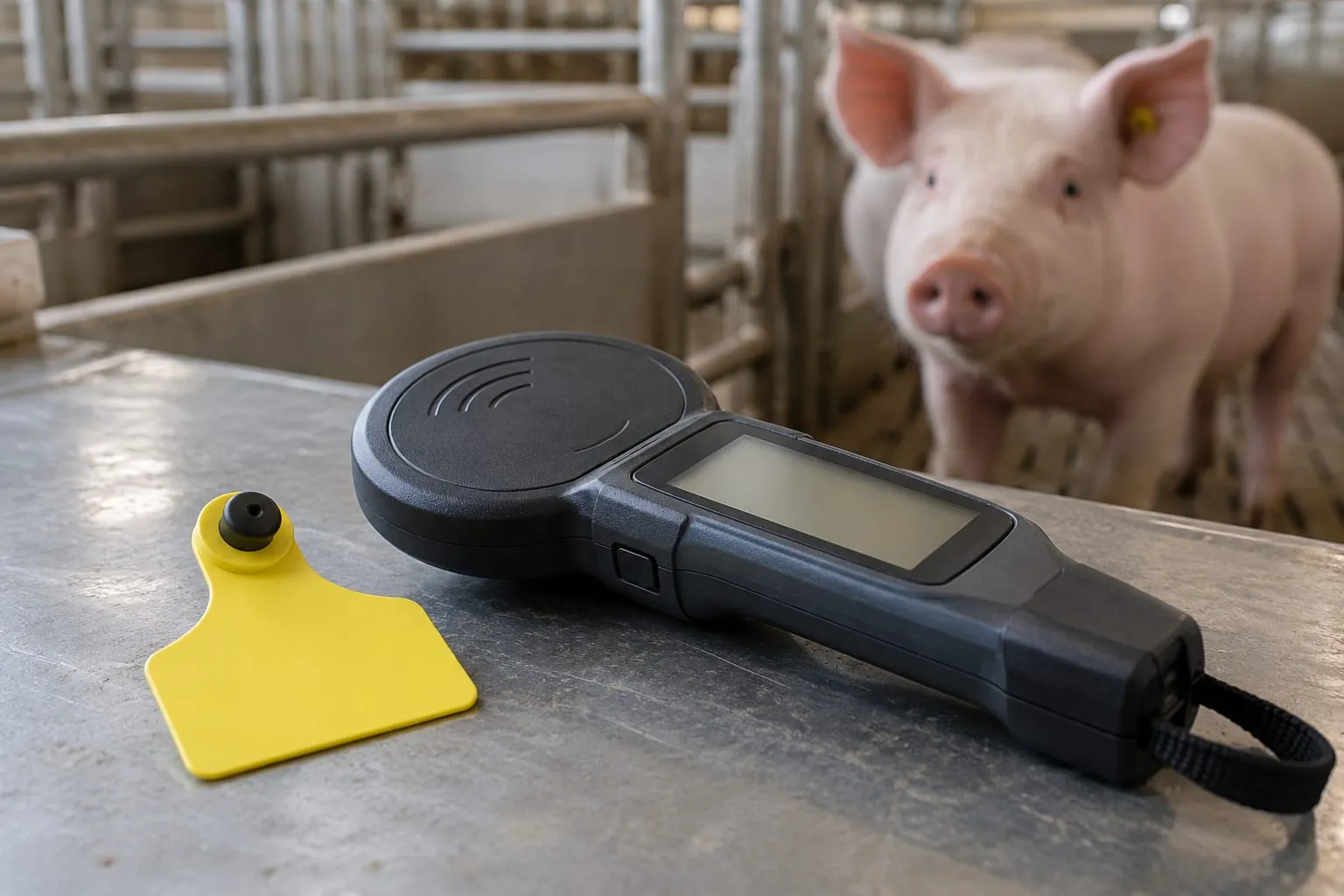 Electronic Ear Tags for a pig farm