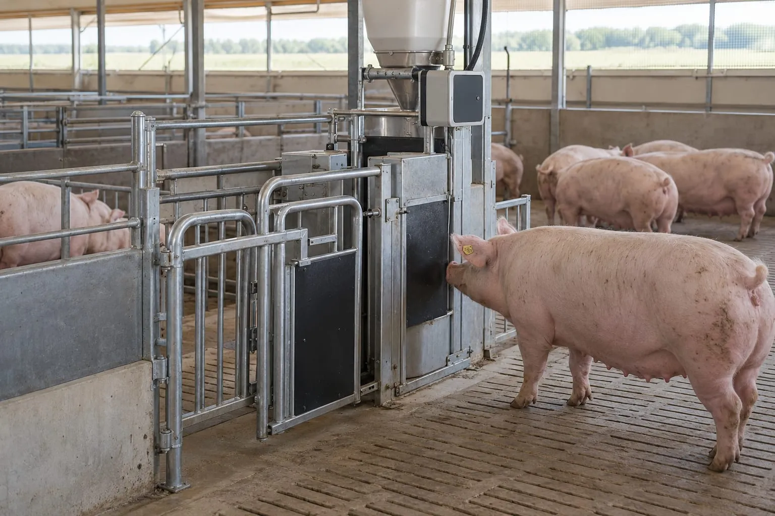Electronic Sow Feeding Stations (ESF) for a pig farm