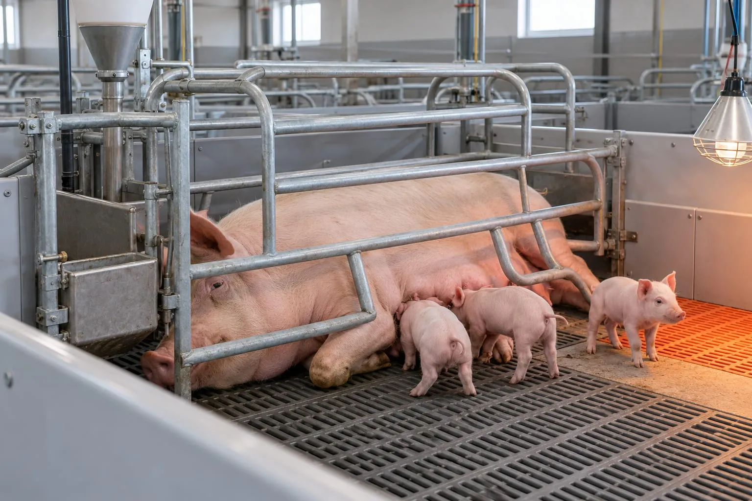 Farrowing Crates for a pig farm