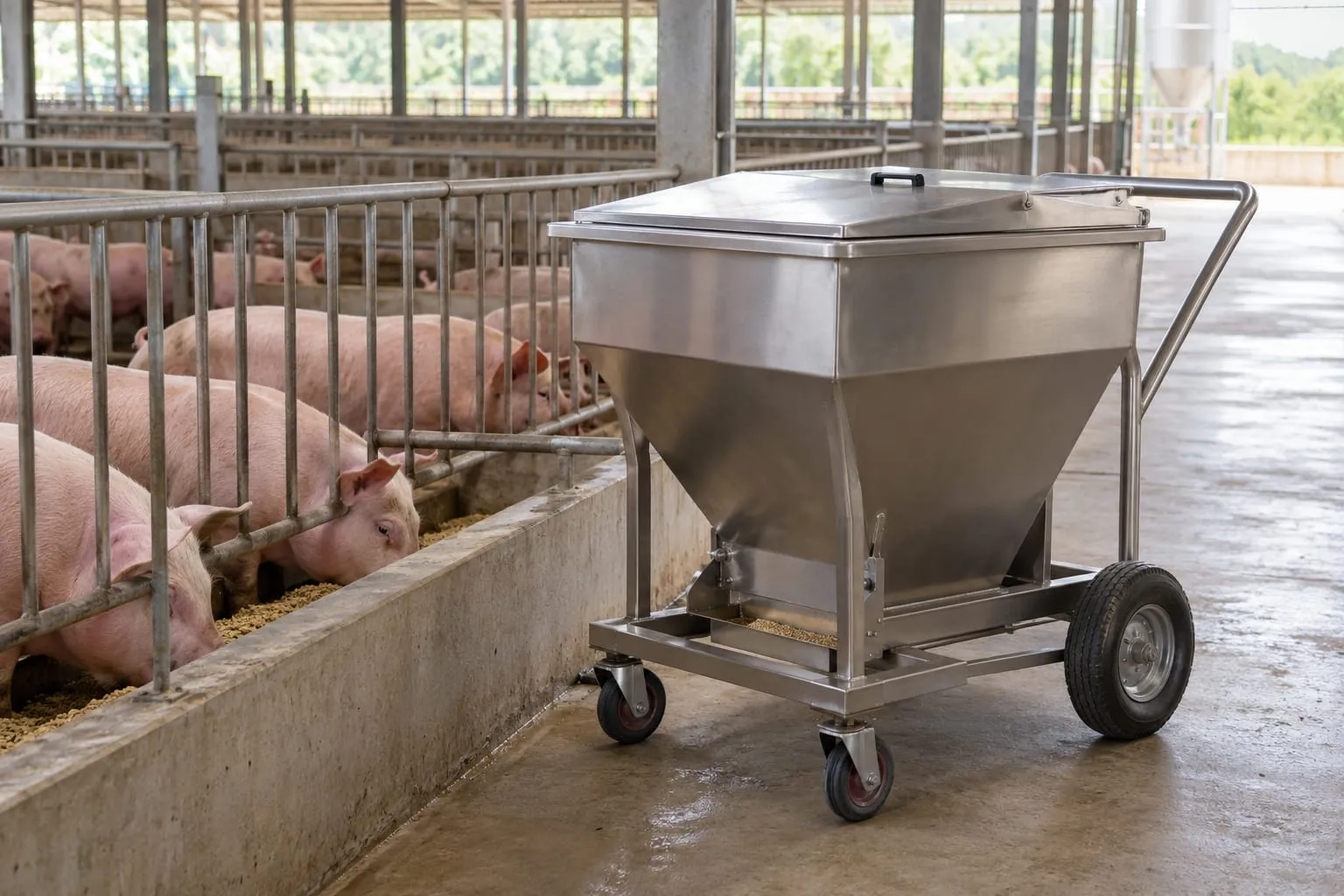 Feed Carts for a pig farm