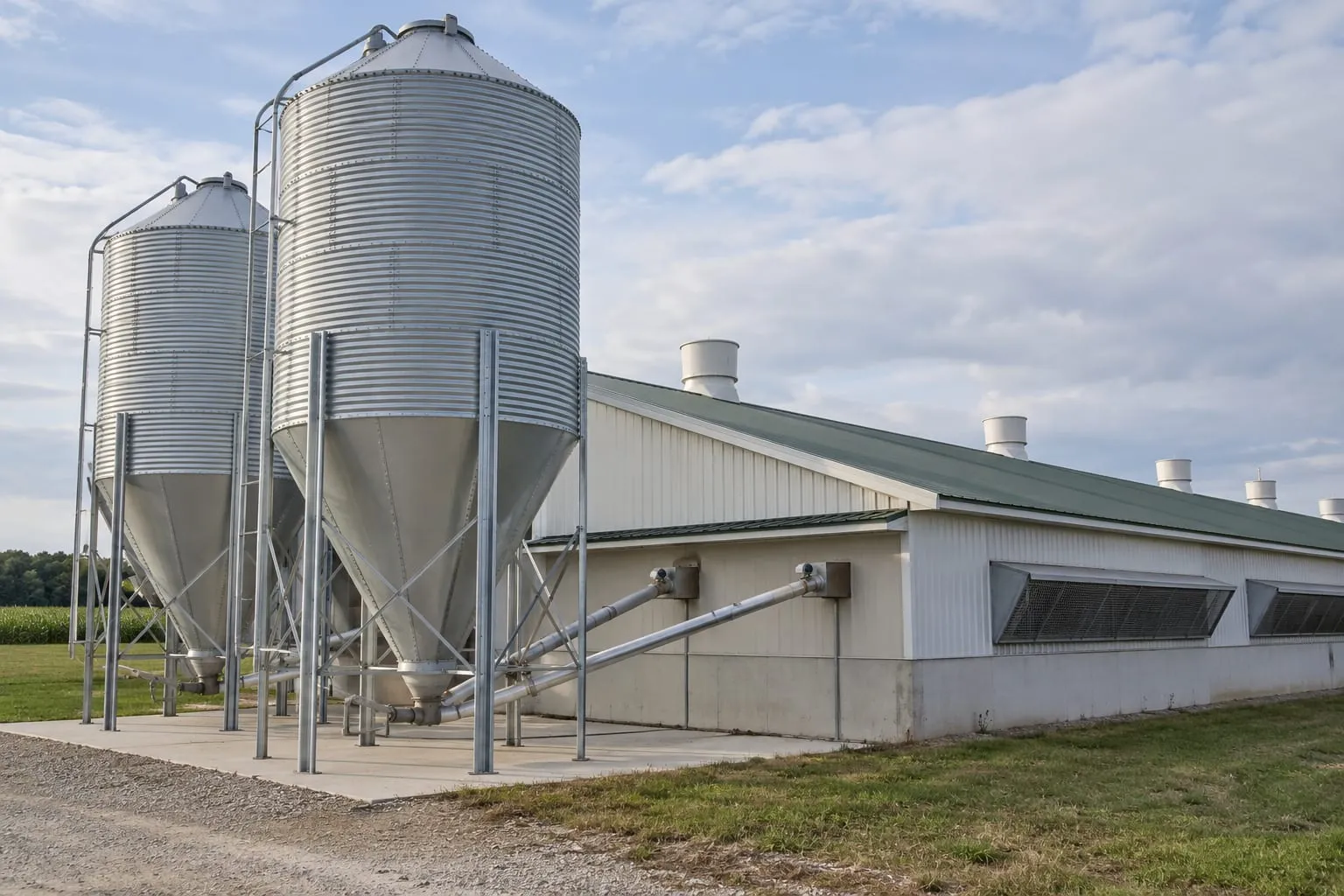 Feed Silos for a pig farm