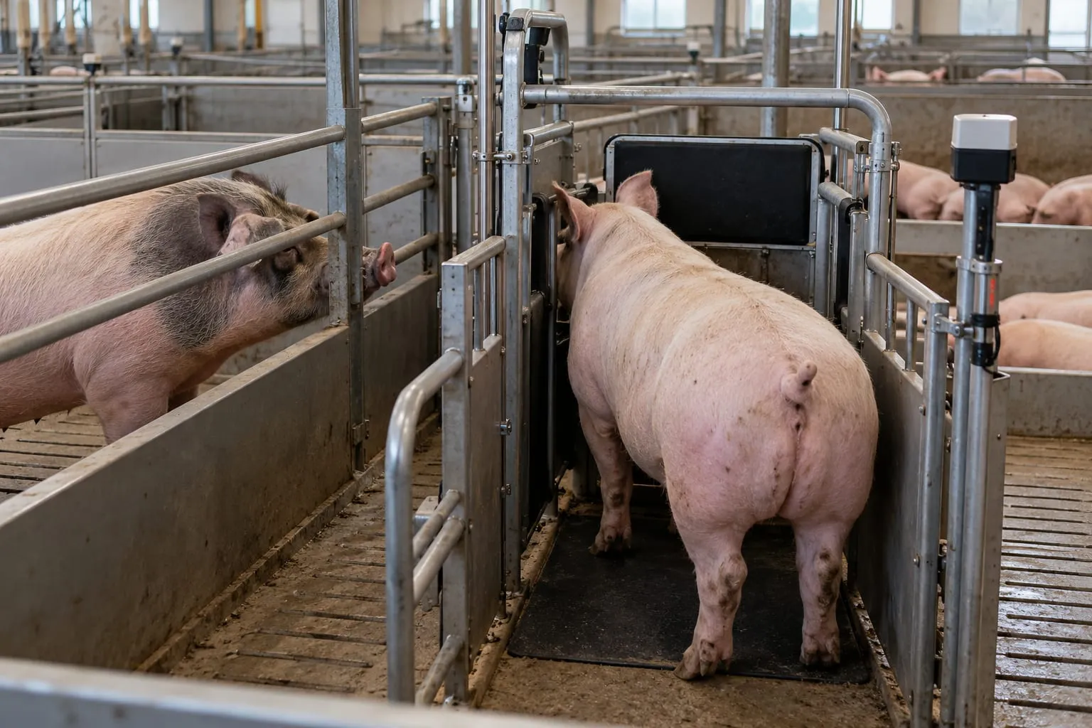Heat Detection Stations for a pig farm
