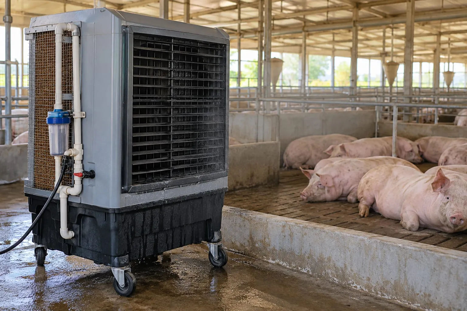 Mobile Air Coolers for a pig farm