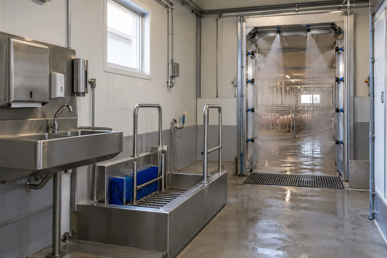 Personnel Disinfection Corridors for a pig farm