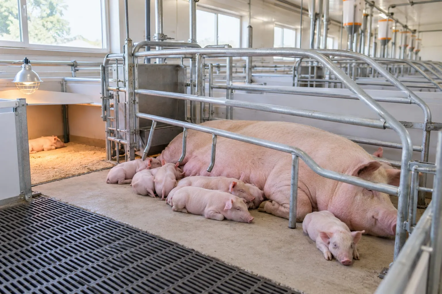 Welfare Farrowing Pens for a pig farm